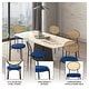 preview thumbnail 66 of 92, Leisuremod Euston Modern Velvet/Leather Dining Chair - Minimalist Wicker Back Accent Chair for Home Living Room & Kitchen