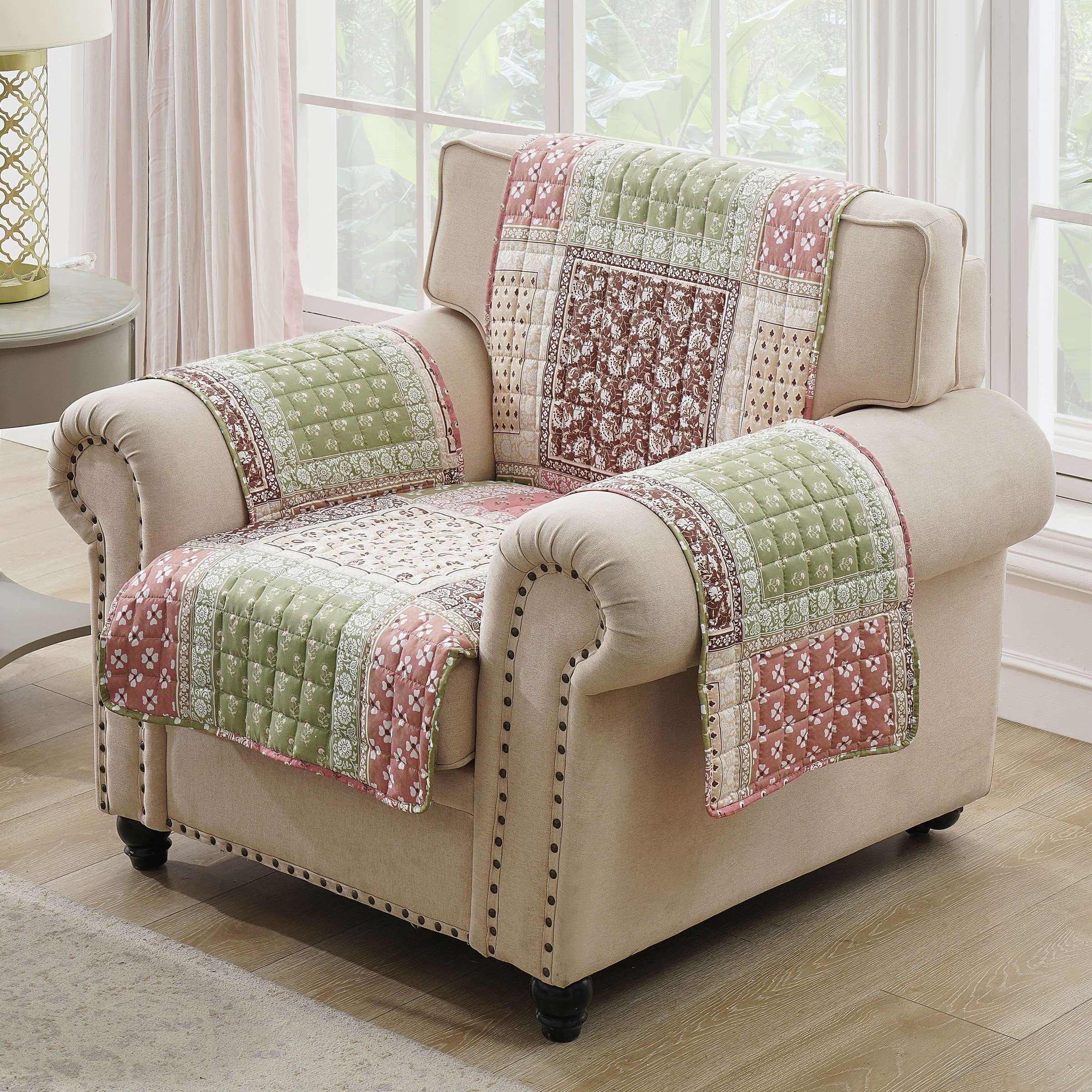 Greenland Home Fashions Priya Patchwork Pet-Friendly Slipcover - Furniture Protector