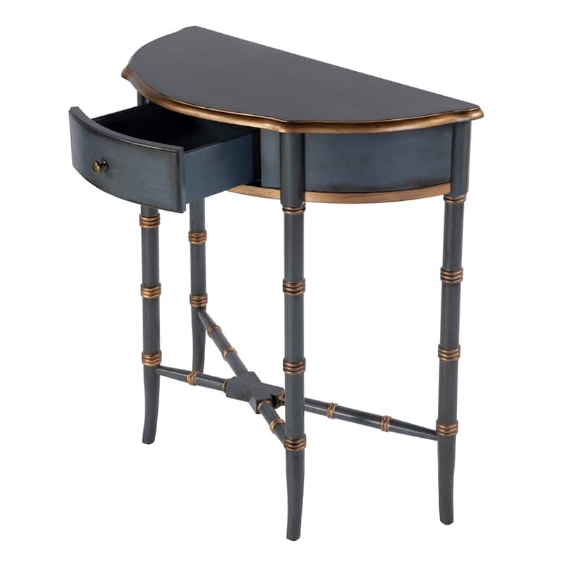 Skilling 31 in. W Specialty Demilune Shape Wood 1-Drawer Console Table