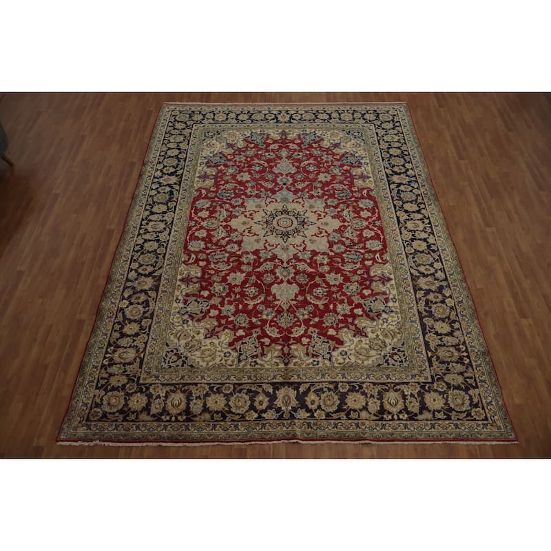 Hand Knotted Oriental 100% Wool Carpet Traditional Floral Red Najafabad Area Rug - 13' 4'' X 9' 11''