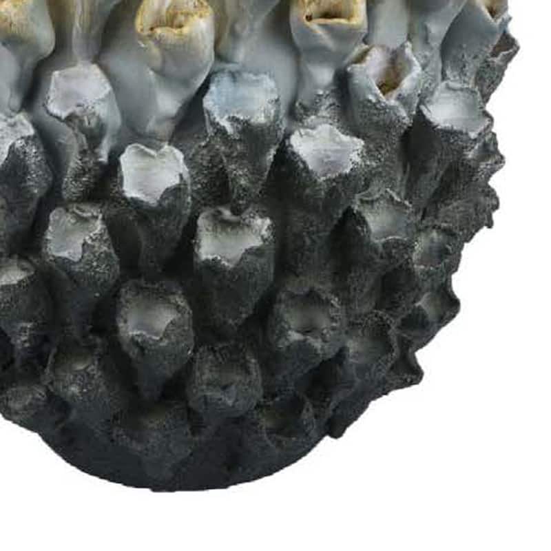 Kabo Decorative Vase, 3D Textured Body, 20 Inch Beige and Gray Ceramic