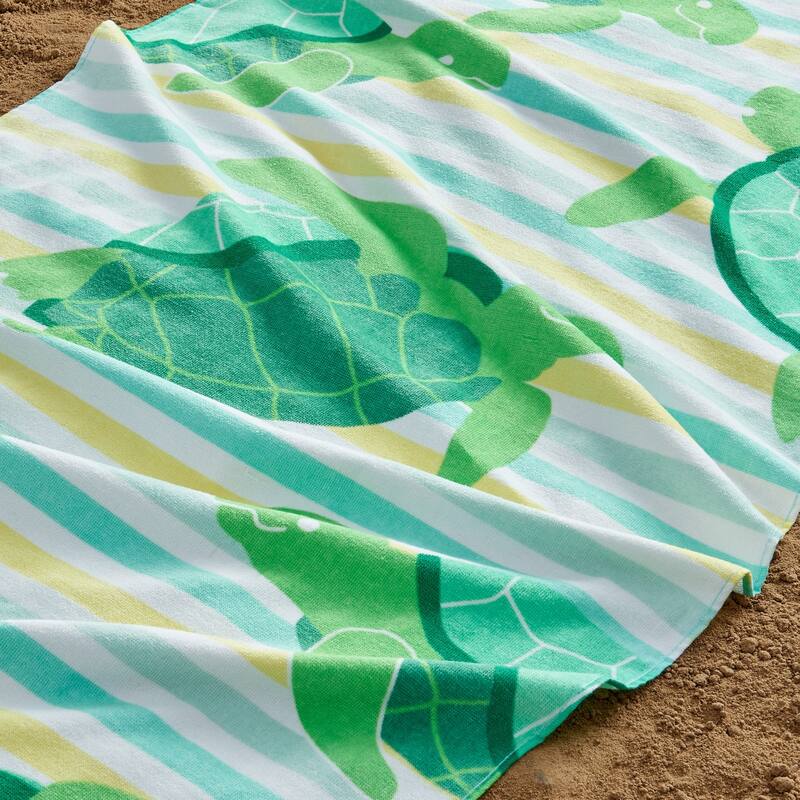 Linery & Co. 100% Cotton Printed Beach Towel for Kids, 30" x 60"