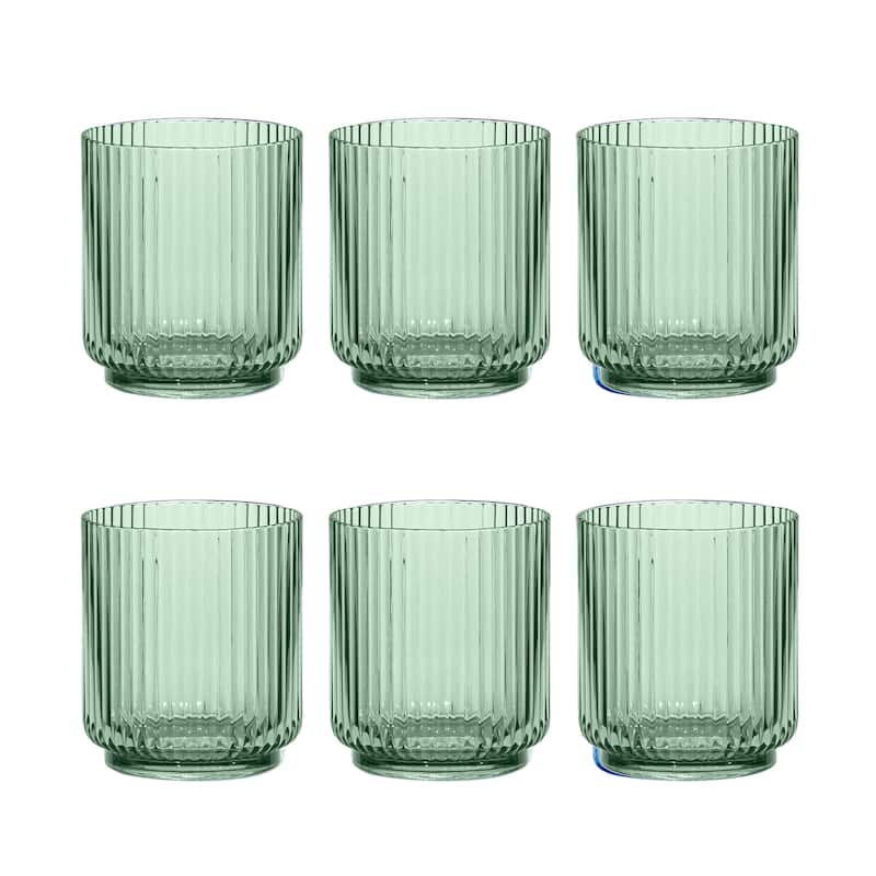 Abode Homewares Mesa Acrylic Drinking Glass - 15 oz - Set of 6 - Green