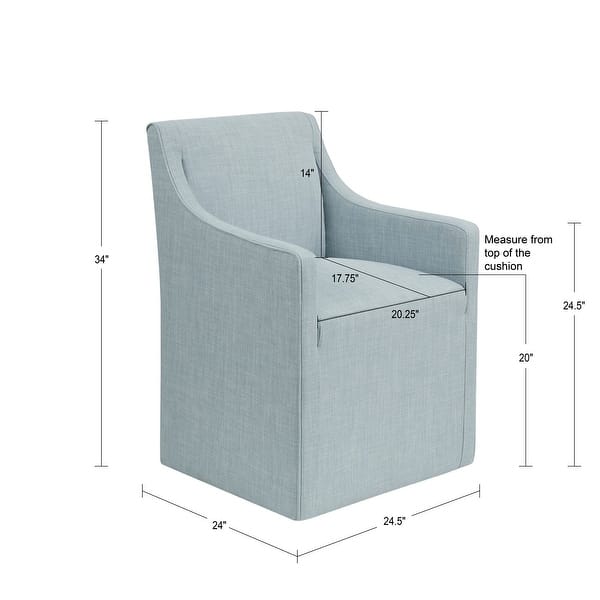 Skirted Dining Arm Chair with Casters