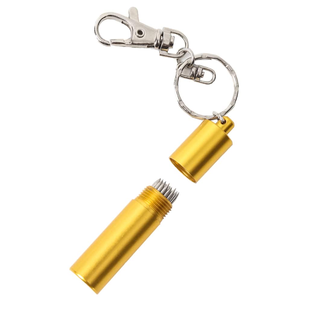 GSE™ Billiard Pool Cue Stick Tip Shaper Repair Tool with Keychain - Billiard Pool Cue Accessory - Gold
