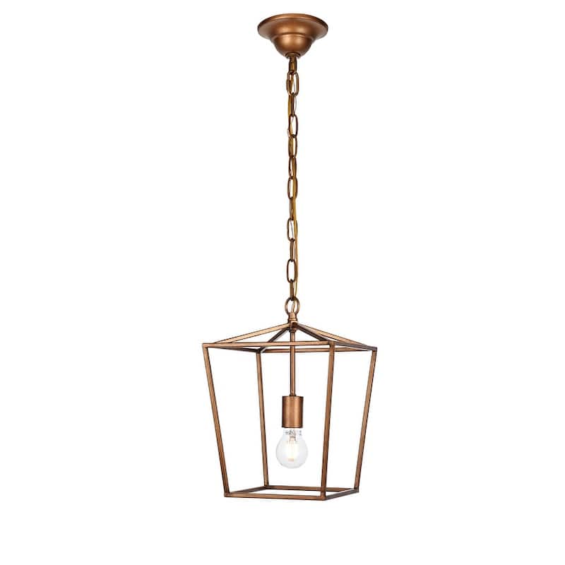 Elegant Lighting Pendant D9.75 H14.5 Lt:1 Vintage Gold Finish - 9.75"Dx9.75"Wx14.5"H - Vintage Gold - 9.75"Dx9.75"Wx14.5"H