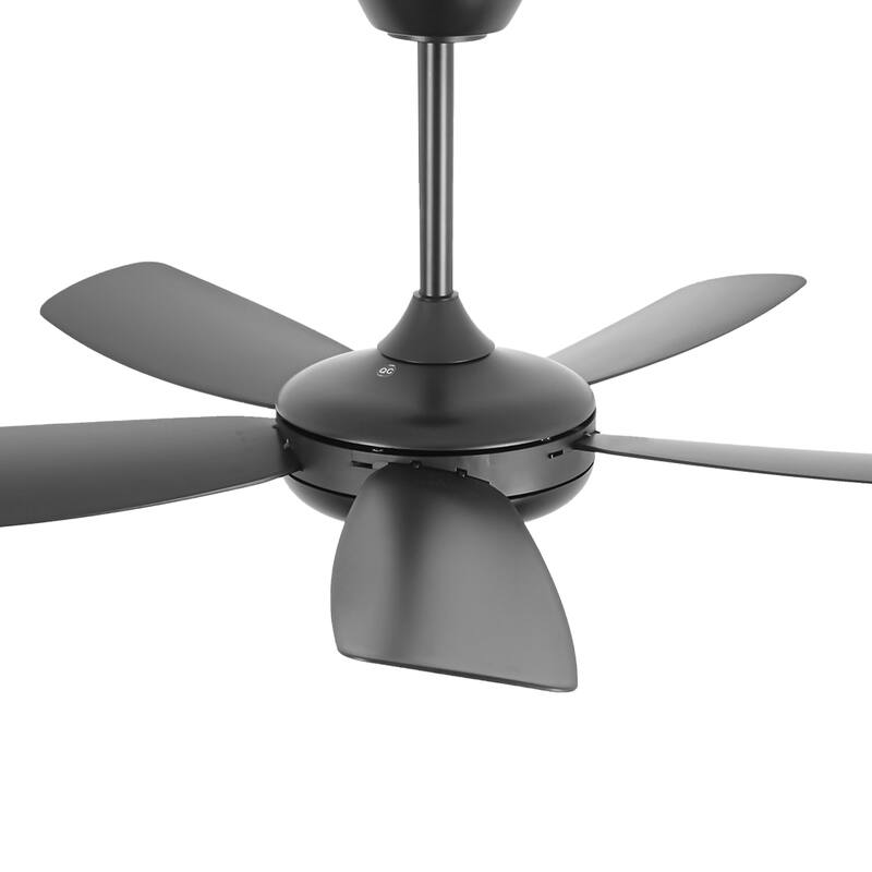 42" Modern Black Stepless Dimming LED Easy Installation 5-Blades Ceiling Fan with Light and Remote