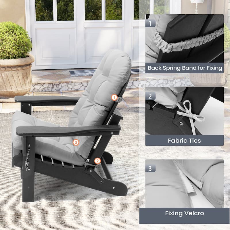 Outdoor Adirondack Chair Cushion Rocking Chair Cushions Thickened Patio Chair Pad with Sunbrella