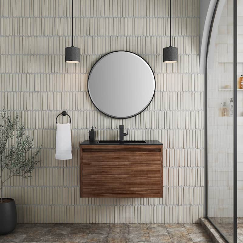 James Martin Vanities Mantova 31.5" Single Vanity Cabinet, Mid-Century Walnut