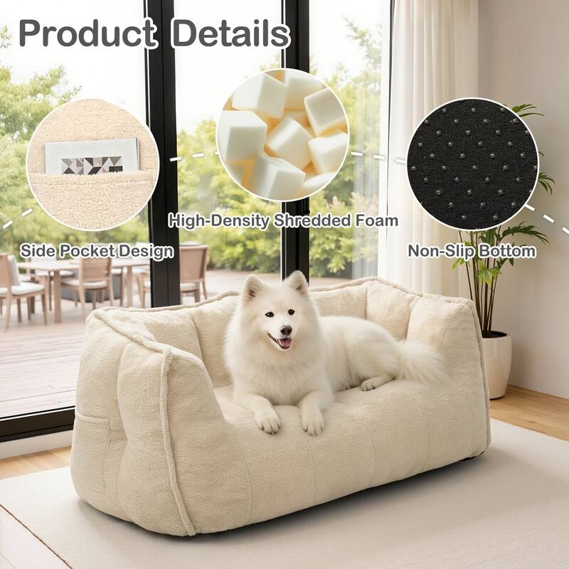 Teddy Fleece 2-Person Bean Bag Sofa
