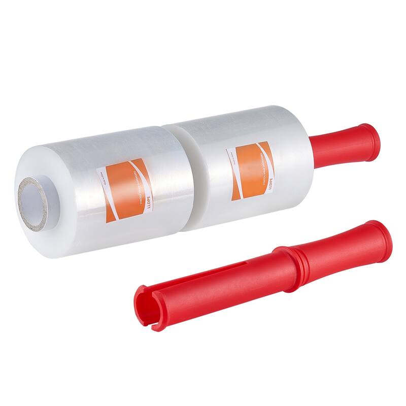 Stretch Film, 80 Gauge Industrial Strength Clear Durable Stretch Wrap Roll, Heavy Duty Shrink Film Stretch Wrap with Handles - 5 inches x 1000 feet, 2 Pack