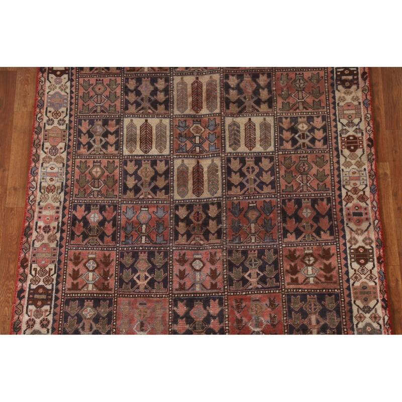Garden Design Bakhtiari Persian Antique Rug Hand-knotted Wool Carpet - 4'8"x 9'4"