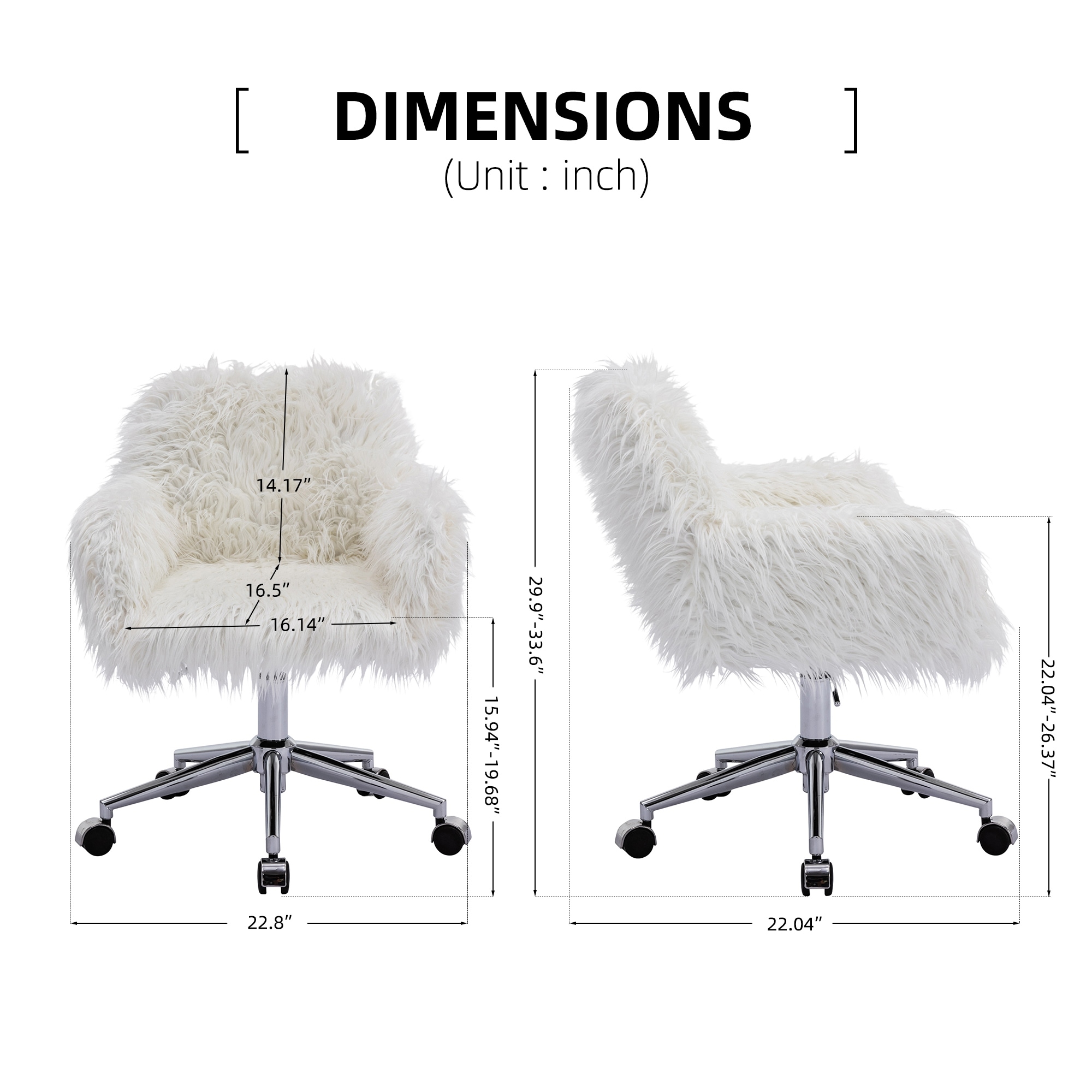 Black fur office best sale chair