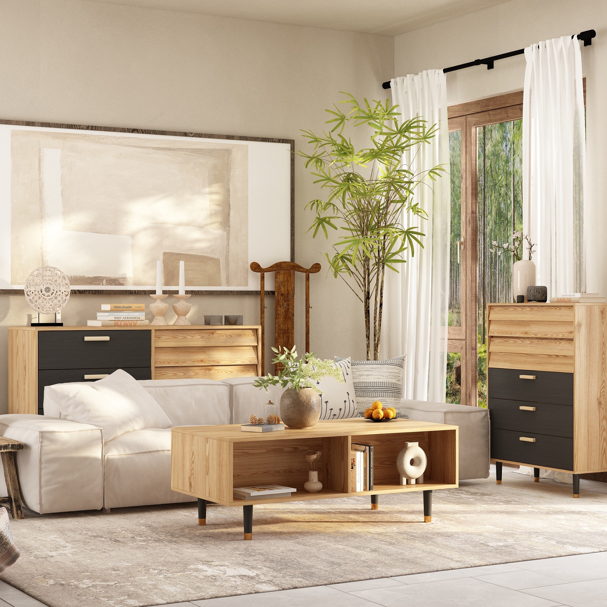 Modern dresser top living room