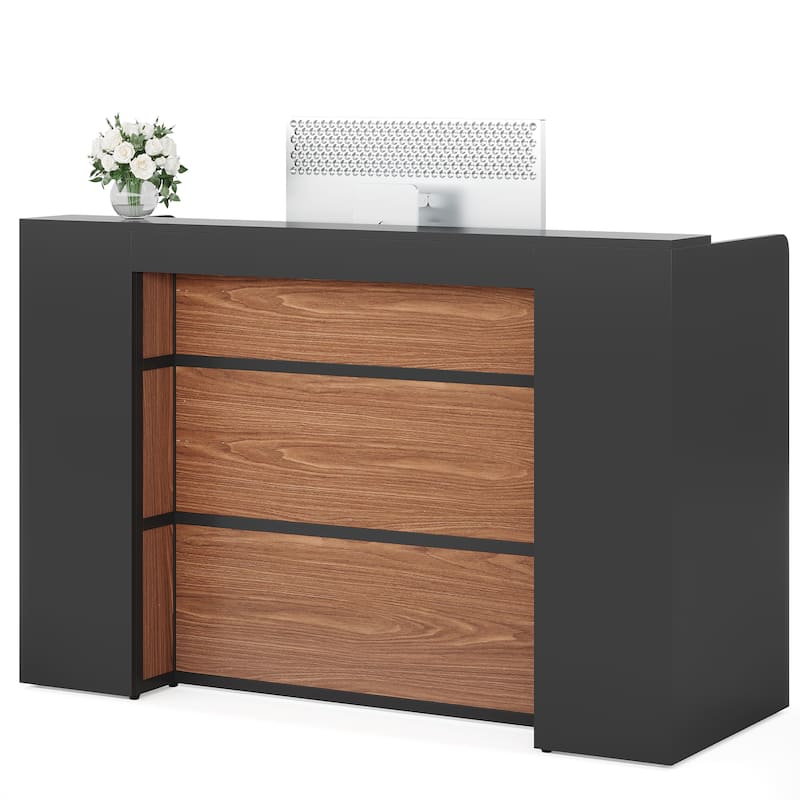 63 Inch Reception Desk with LED Lights for Store Office
