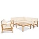 preview thumbnail 38 of 86, Christopher Knight Home - Outdoor Patio Conversation Set, Acacia Wood Frame, Cushions & Slatted Coffee Table