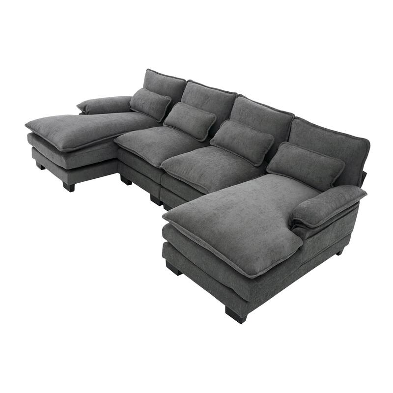 GDFStudio - U Shaped 110" Chenille Modular Cloud Sectional Couches