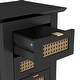 preview thumbnail 15 of 46, Queen Wooden Platform Bed Set with Rattan Headboard and Matching Nightstands