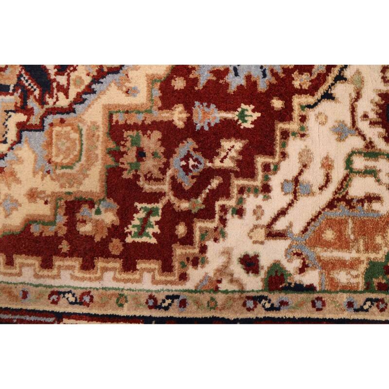 ECARPETGALLERY Hand-knotted Serapi Heritage Dark Red Wool Rug - 4'0 x 5'9