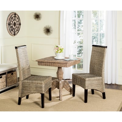 SAFAVIEH Gunvor Grey Wicker Dining Chair (Set of 2) - 17.3" x 24" x 39.3" - 17Wx24Dx39H