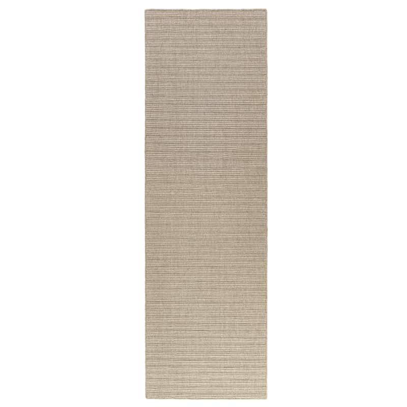Sevita Solid Casual Hand-Woven Woolen Area Rug - 2'6" x 8' - Beige