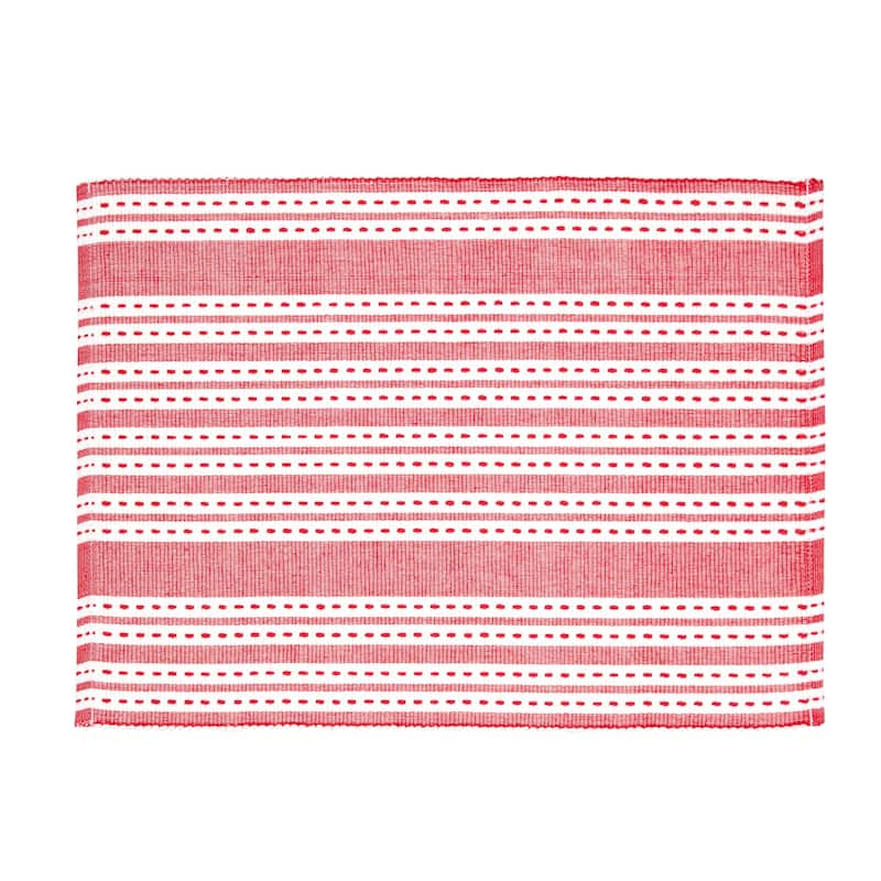 Warner Scarlet Woven Reversible Placemat Set of 6 - Set of 6
