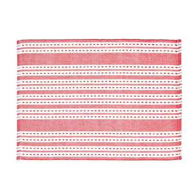 Warner Scarlet Woven Reversible Placemat Set of 6 - Set of 6