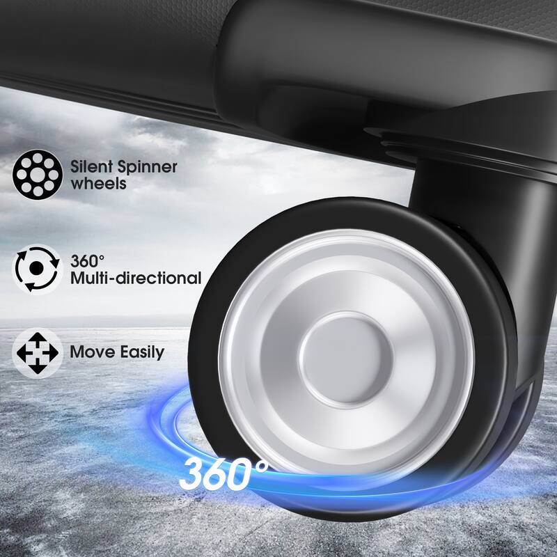 Luggage Expandable 3 Piece Sets ABS Spinner Suitcase BuiltIn TSA lock