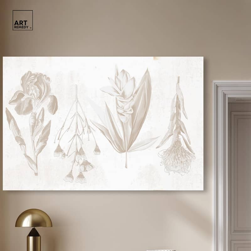 White Pressed Flora Canvas by Art Remedy, Gallery Wrapped