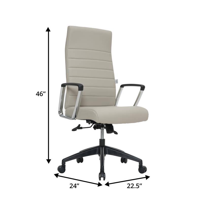 Hilton Modern High Back Ergonomic Leather Office Chair with Adjustable Height, Swivel, and Tilt for Conference or Executive Desk