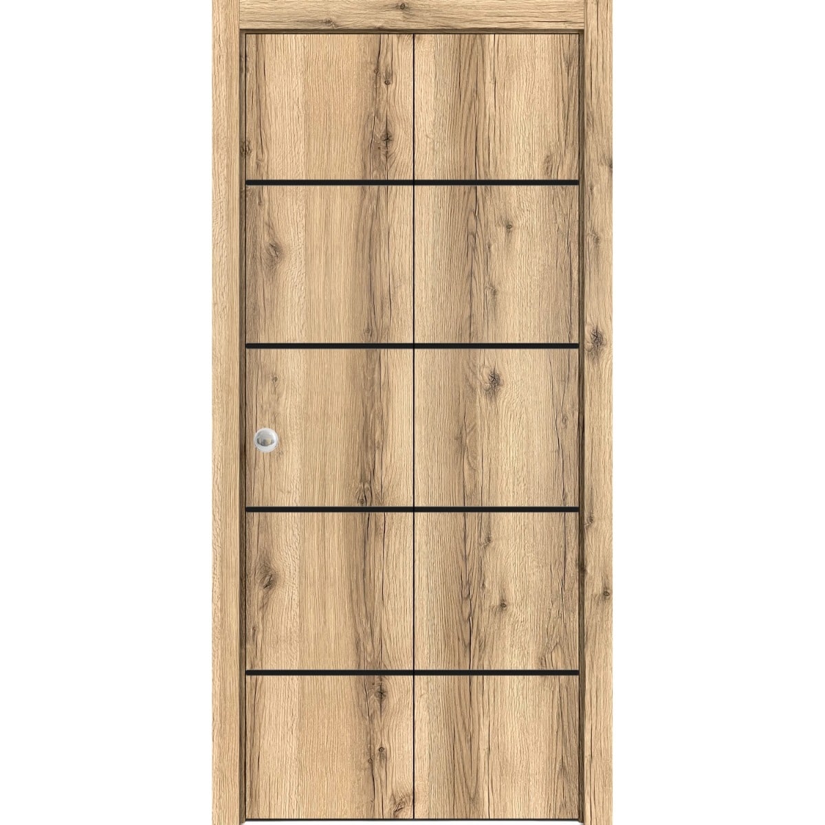 SartoDoors Planum 0015 | Closet Door Bi-fold Door | Solid Wood | Hardware Set | 36x80, Oak Bedroom Door Bathroom Door