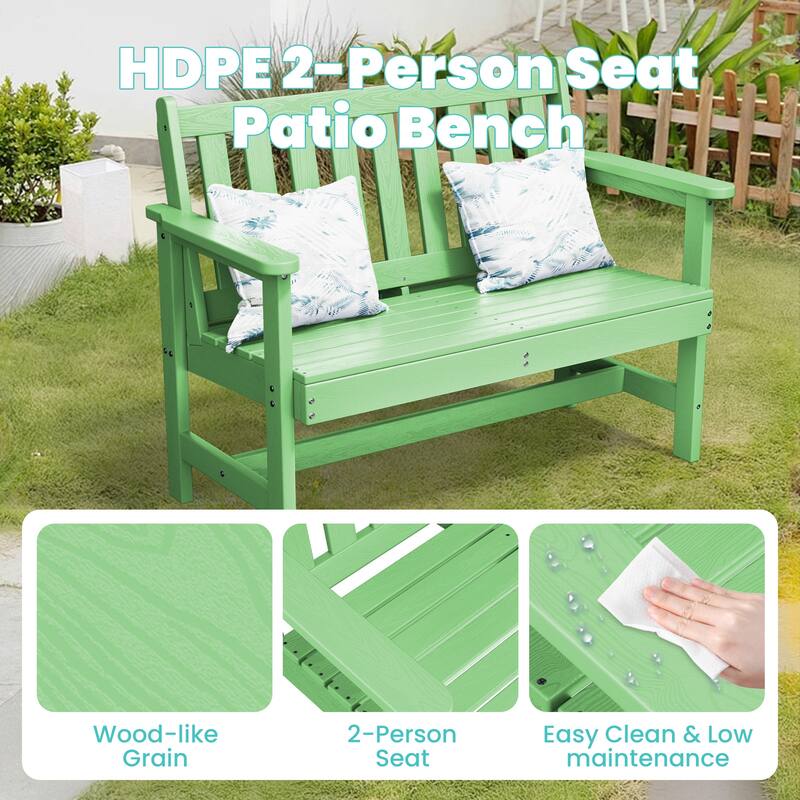 Outdoor 2-Person Garden Bench 42.92-in W x 35.83-in H
