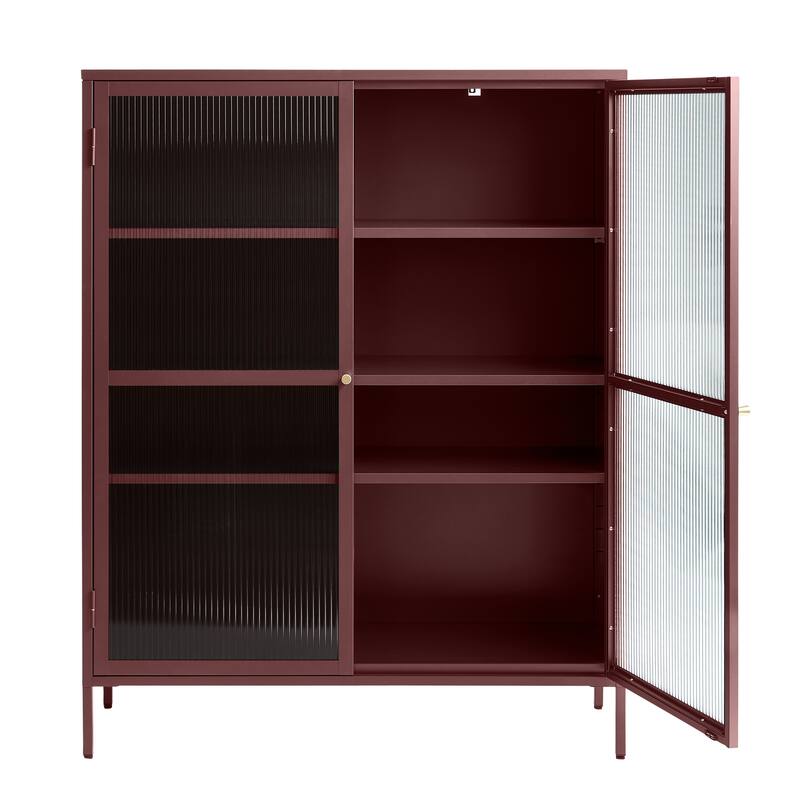 Rye Studio Brianne Modern Metal & Glass 55" Display Cabinet