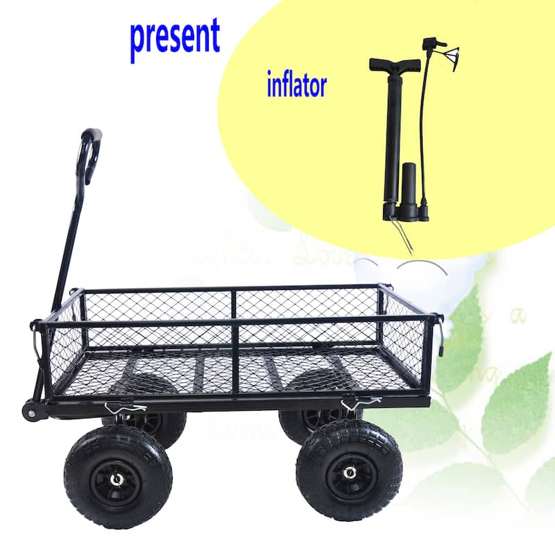Wagon Cart Garden Trucks TC1840BKG - Sturdy and Convenient, Ideal for Transporting Firewood