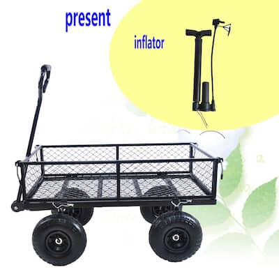Wagon Cart Garden Trucks TC1840BKG - Sturdy and Convenient, Ideal for Transporting Firewood
