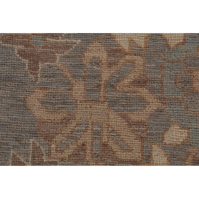 Hand Knotted Oriental 100% Wool Carpet Transitional Medallion Greys & Charcoal Oushak Area Rug - 14' 3'' X 10' 0''