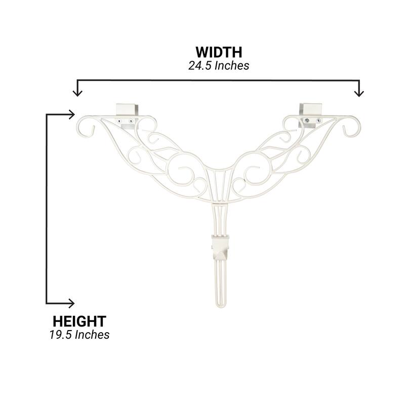 Adjustable Wreath Hanger for Door - Antler (White) - White