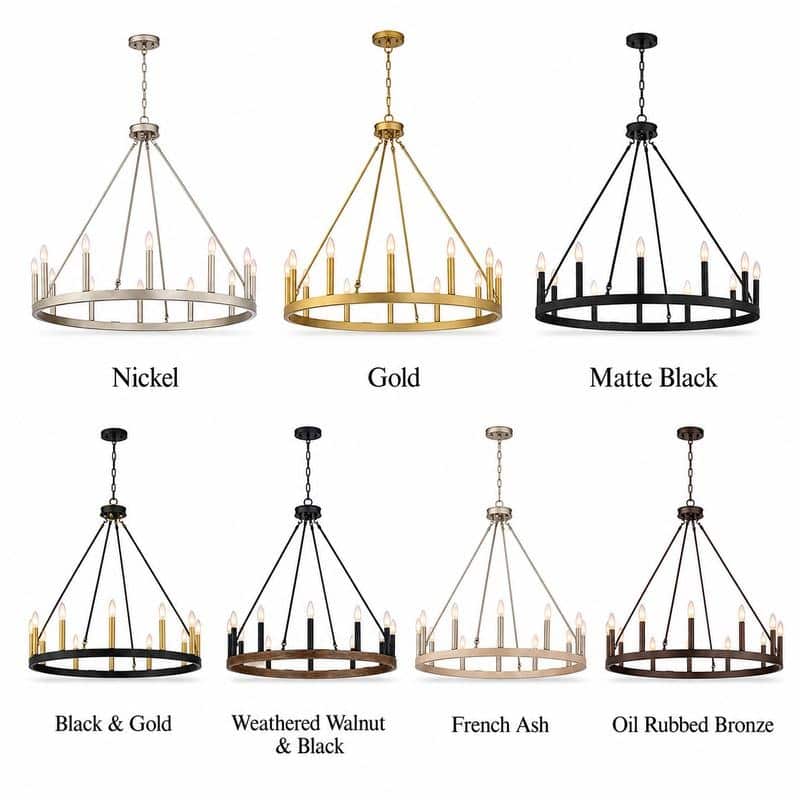 Acroma 12-light Farmhouse 40In Wagon Wheel Chandelier with UL - 40'' D x 138'' H