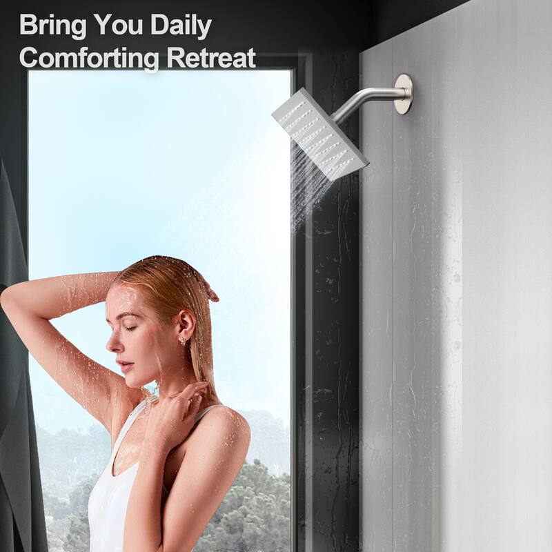 GRANDJOY Dual Shower Heads 10 Inch Ceiling Mounted Rainfall Shower System with Rough-in Valve