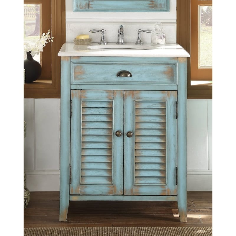 Benton Collection 26" Bayview Single Sink Bathroom Vanity With Mirror