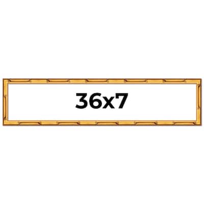 36x7 Frame Gold Bamboo Picture Frame Modern Photo Frame Includes UV Acrylic Shatter Guard Front Acid Free Foam Backing Board