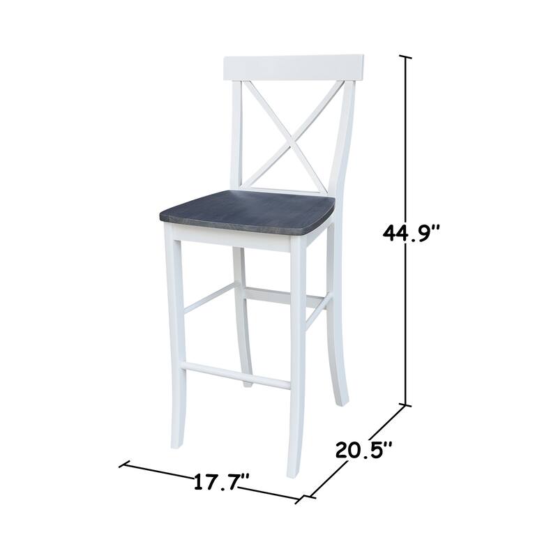 International Concepts Solid Wood X-Back Stool