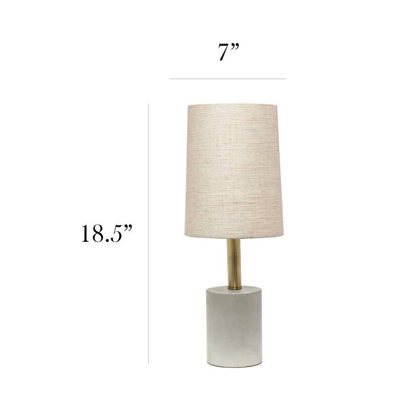 18.5 in. Gray Finish Table Lamp with Beige Shade, Sturdy Table Lamp for Living Rooms and Bedrooms