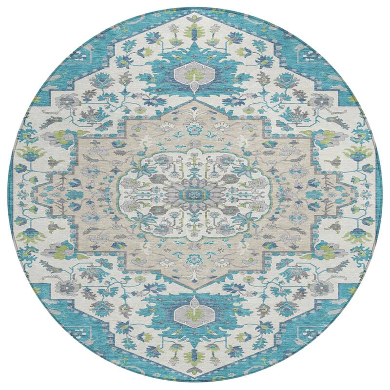 HomeRoots Oriental Traditional Rectangle Outdoor Rug