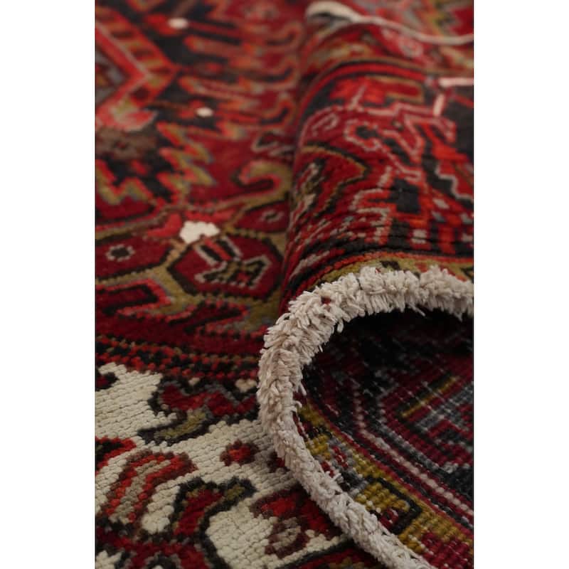 Hand Knotted Oriental 100% Wool Carpet Traditional Medallion Red Heriz Area Rug - 10' 8'' X 7' 11''
