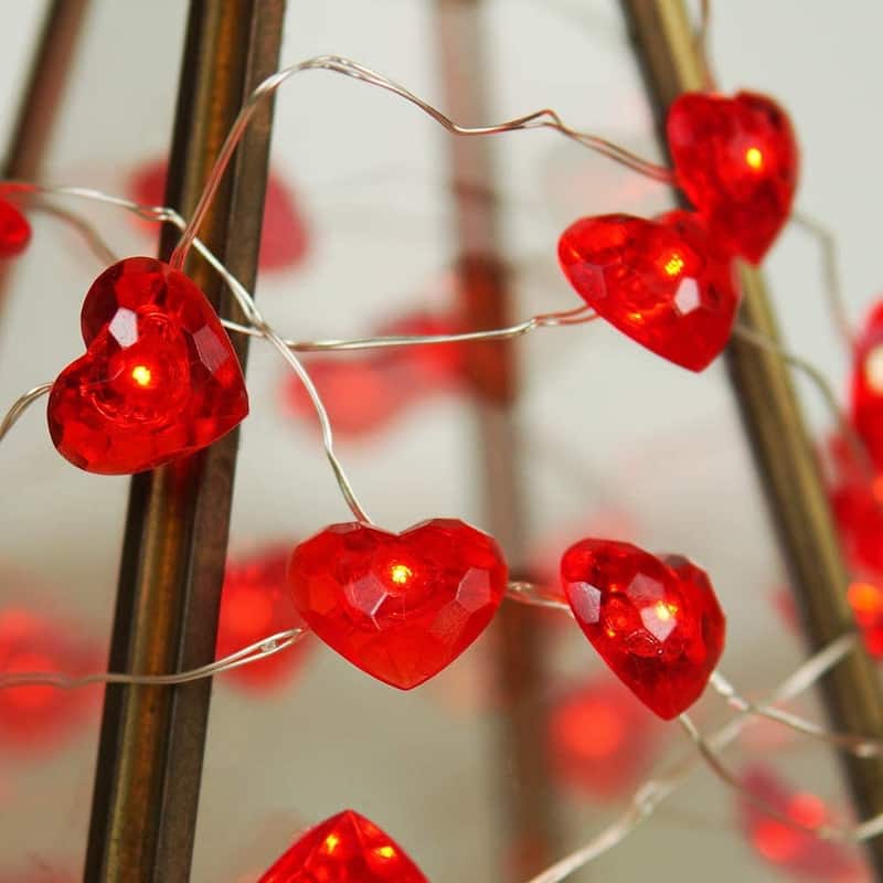 Valentines Day Decor String Lights Red Love Heart Lights 10FT 40LEDs ...