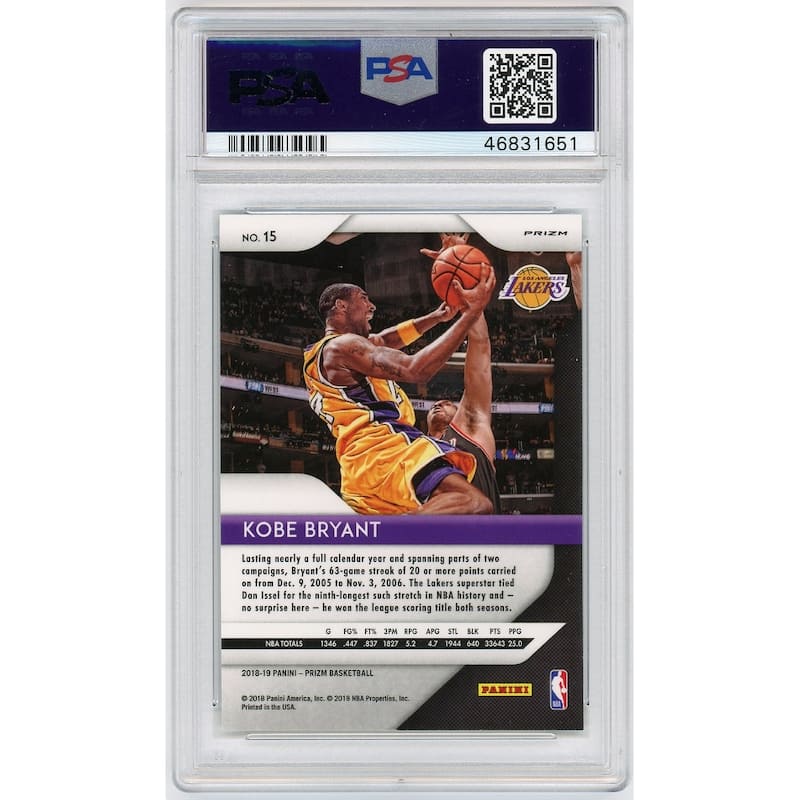 Kobe Bryant 2019 Panini Prizm Basketball Card #8 Graded PSA 10 GEM MINT - 8'6" x 11'6"