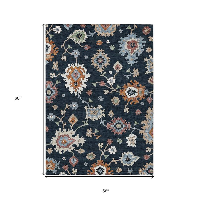 HomeRoots Floral Traditional Rectangle Outdoor Rug