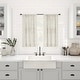 preview thumbnail 8 of 7, Clean Window Textured Slub Stripe Anti-Dust Linen Blend Sheer Cafe Curtain Pair