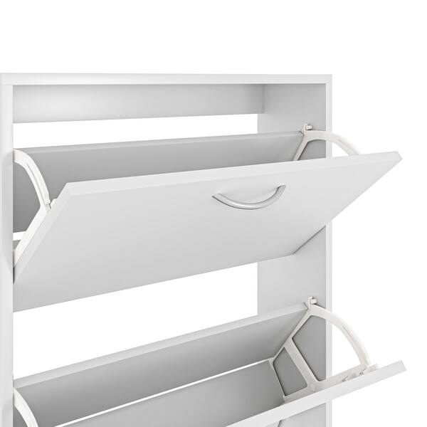 Modern Simple Large 3 Drawers White Shoe for Living Room On